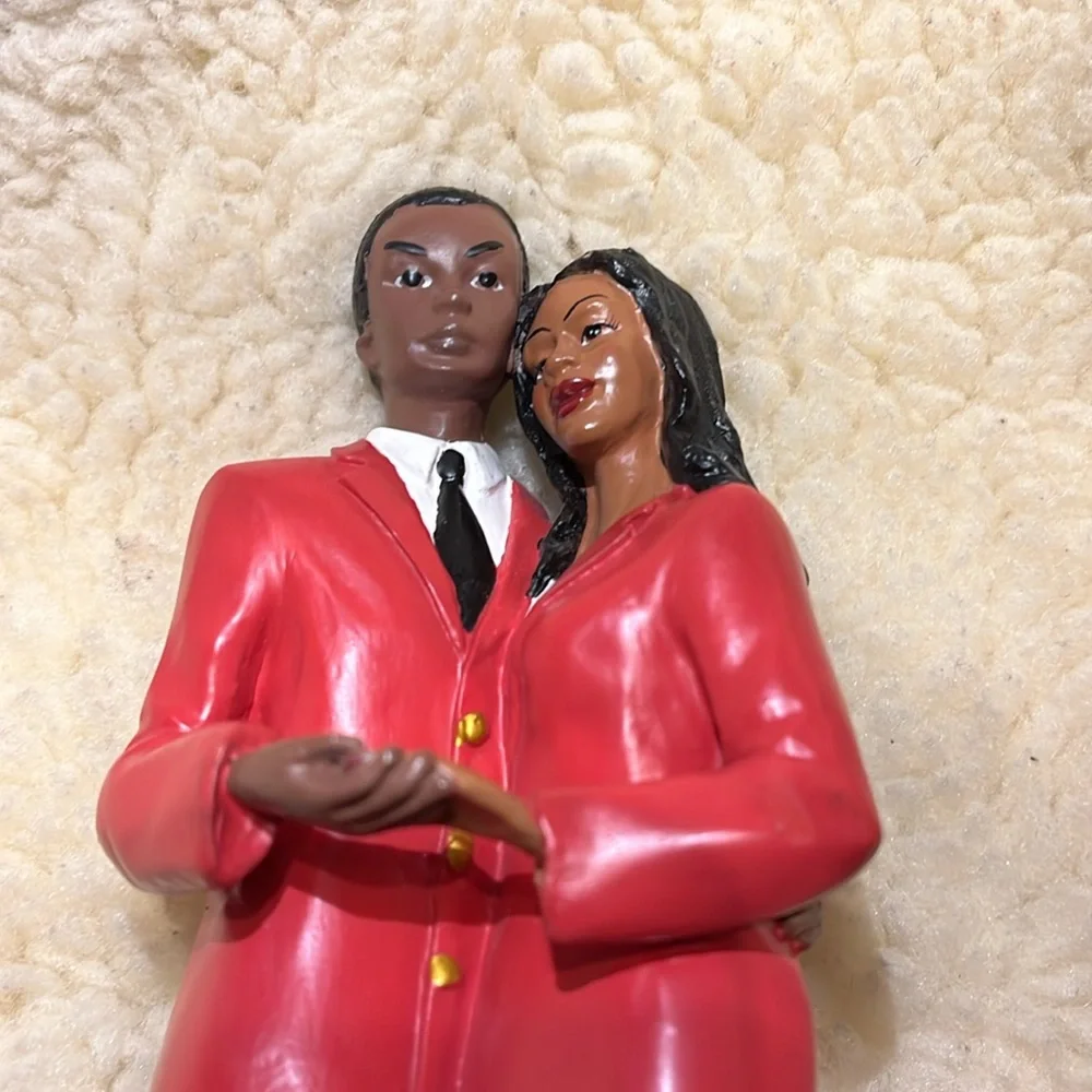 kappa Alpha PSI Miniature Statue Elegant Red Couple Figurine